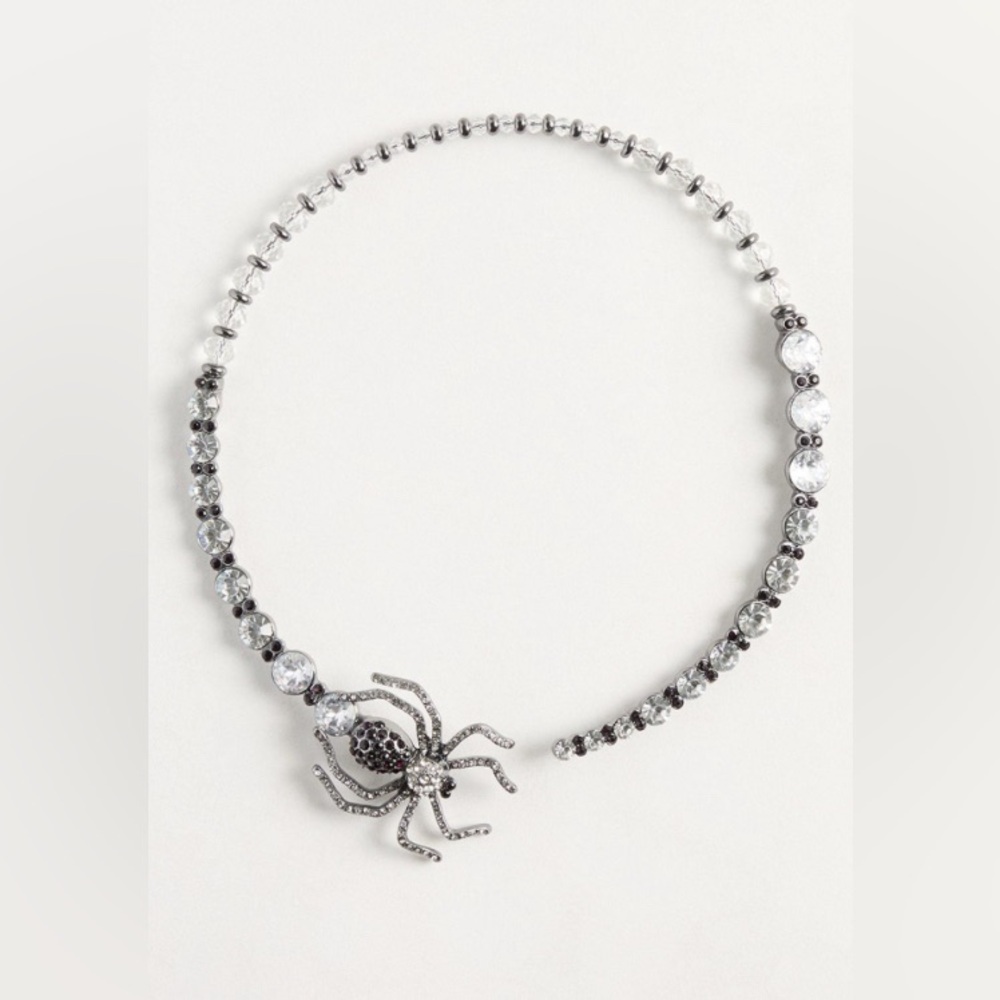 #1407 Torrid Bejeweled Spider Statement Necklace Dramatic Sexy Halloween Crystal